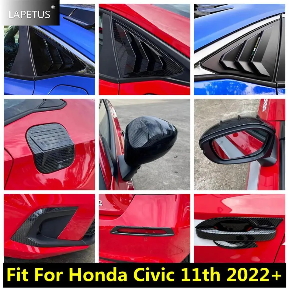 

Carbon Fiber Car Front Fog Light / Rearview Mirror / Door Handle Bowl Accessories Cover Trim For Honda Civic 11th 2022 2023 2024