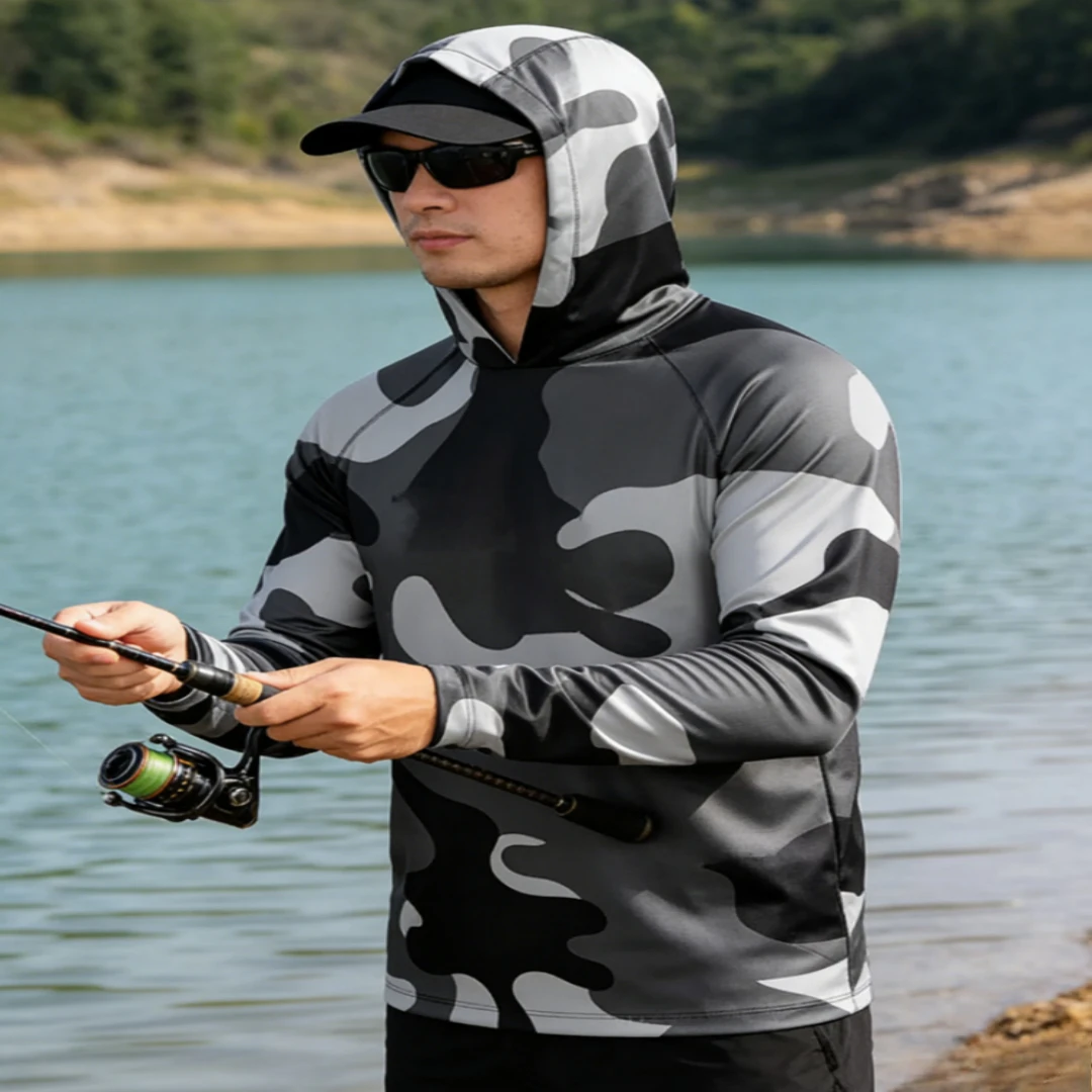 

Fishing Shirts Long Sleeve Hoodie Summer Sun Protection Lightweight Performance Tops Pro Anti UPF 50+ Fishing Wear