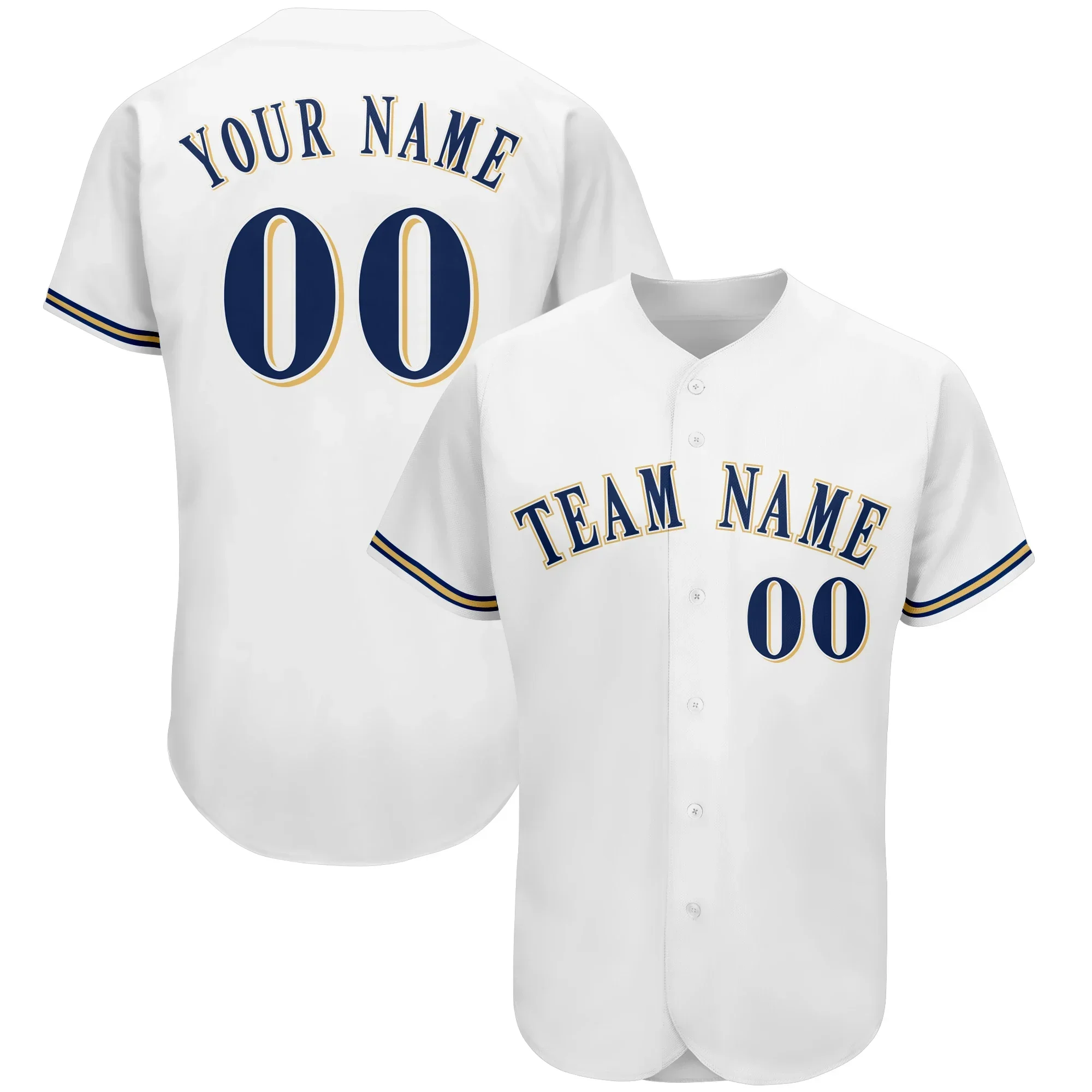 High Quality Personalized Baseball Jersey Full Button Print Soft Training Sportswear for Men/Women/Youth Outdoors/Indoors