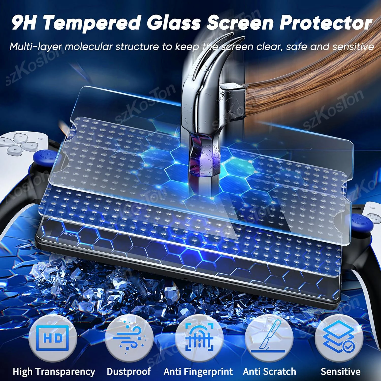 حقيبة حمل صلبة من مادة EVA حقيبة تخزين محمولة مع واقي شاشة لوحدة تحكم ألعاب بلاي ستيشن لملحقات بوابة PS