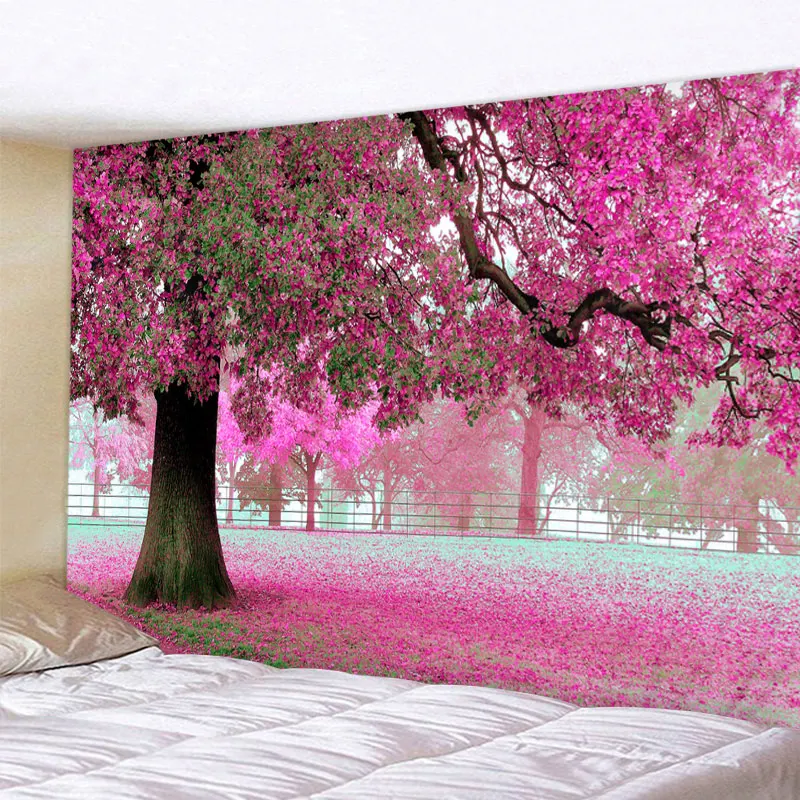 Beautiful Cherry Blossom Tapestry Japanese Decoration Studio Wall Hanging Tapestry Decoration Bedroom Girl Hanging Tapestry