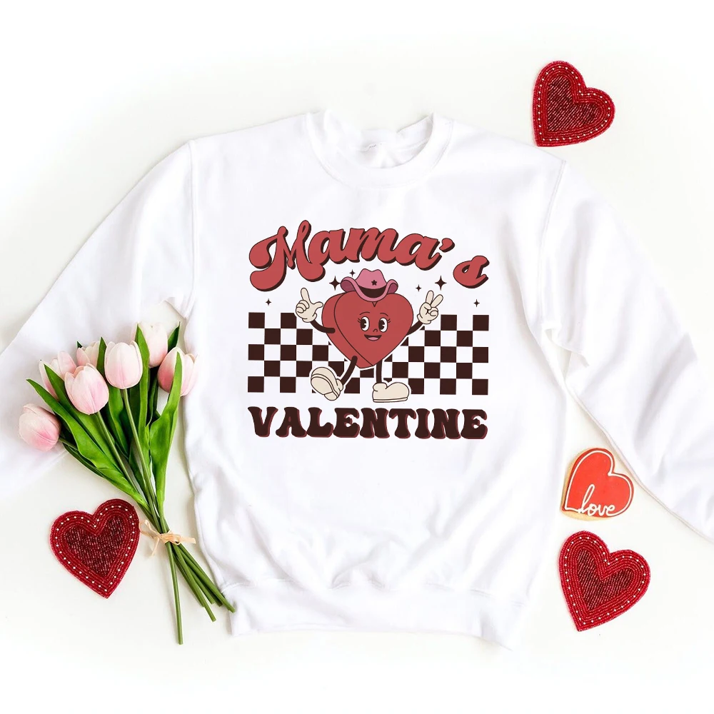 

Mama's Valentine Print Toddler Sweatshirt Baby Boys Girls Clothes Valentine's Day Kids Sweatshirts Gift Winter Holidays Outfits