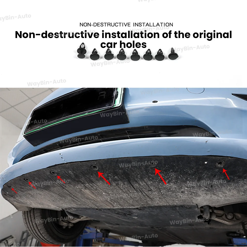 Model 3 Y AD Body Kit For Tesla Model 3 Y 2017-2023 Front Lip Glossy Black Sport Bumper Spoiler Model 3 Model Y Auto Accessories