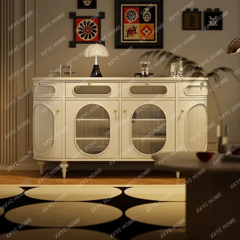 dining side cabinet, entrance cabinet, home retro glass storage cabinet, home integrated side cabinet