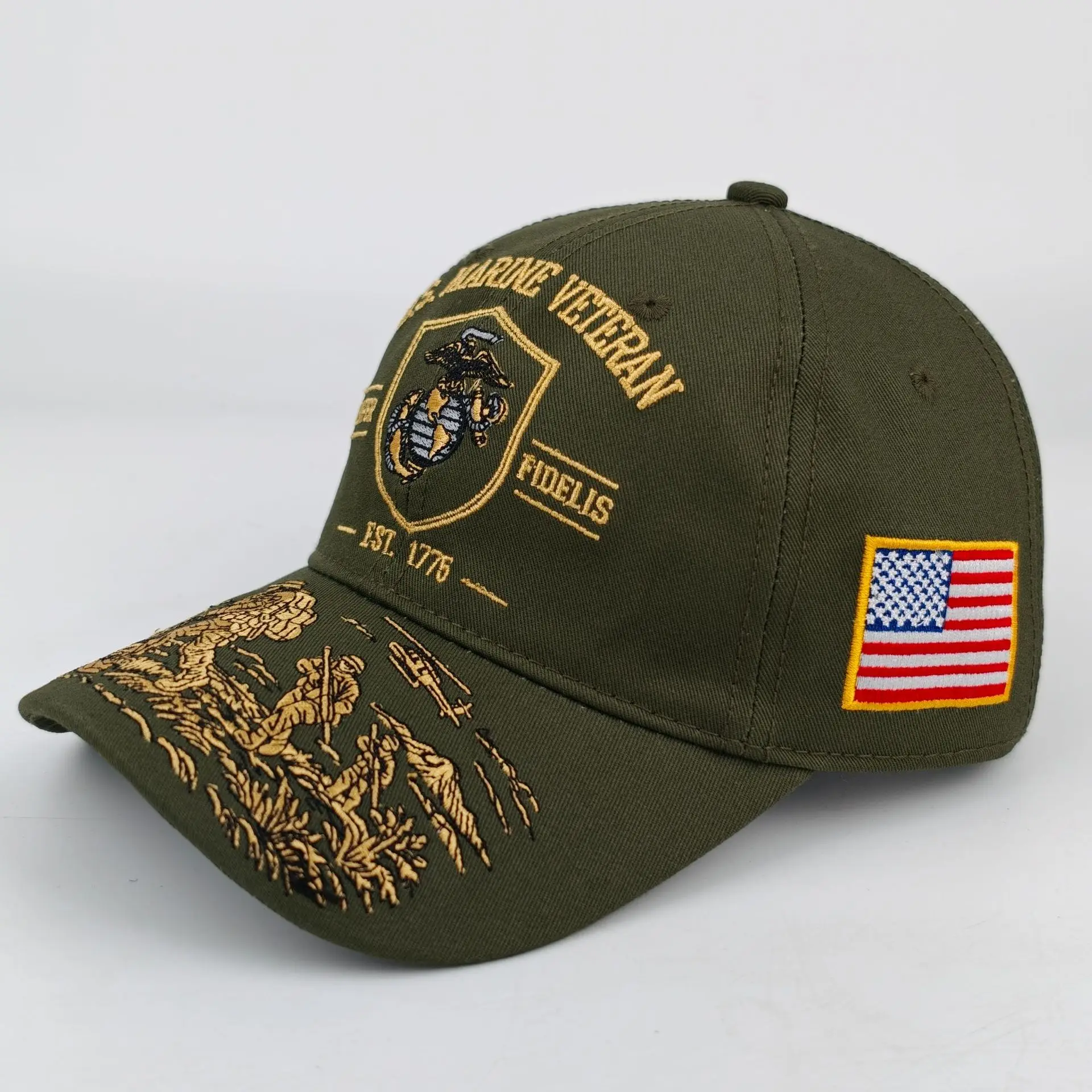 Military-Style Embroidered Baseball Cap Men's Outdoor Sunshade Tactical Cap Navy Commemorative Edition