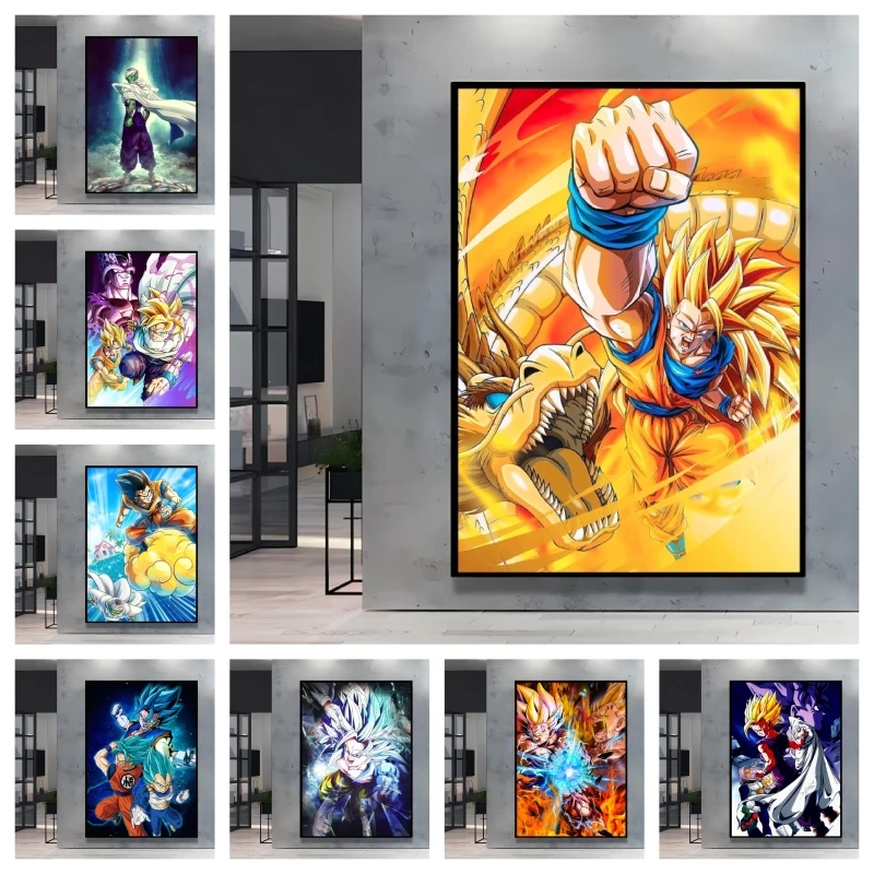 

Anime Classic Poster Dragon Ball Super Saiyan Kakarot Canvas Gifts Wall Art Prints Aesthetic Decor Bedroom Home Picture Bandai