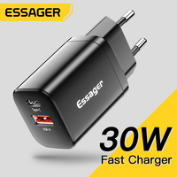 Essager USB Type C Fast Charger 30W QC PD 3.0 Dual Port Mini Portable Adapter For IPhone 14 13 12 IPad Xiaomi Fast Wall Chargers