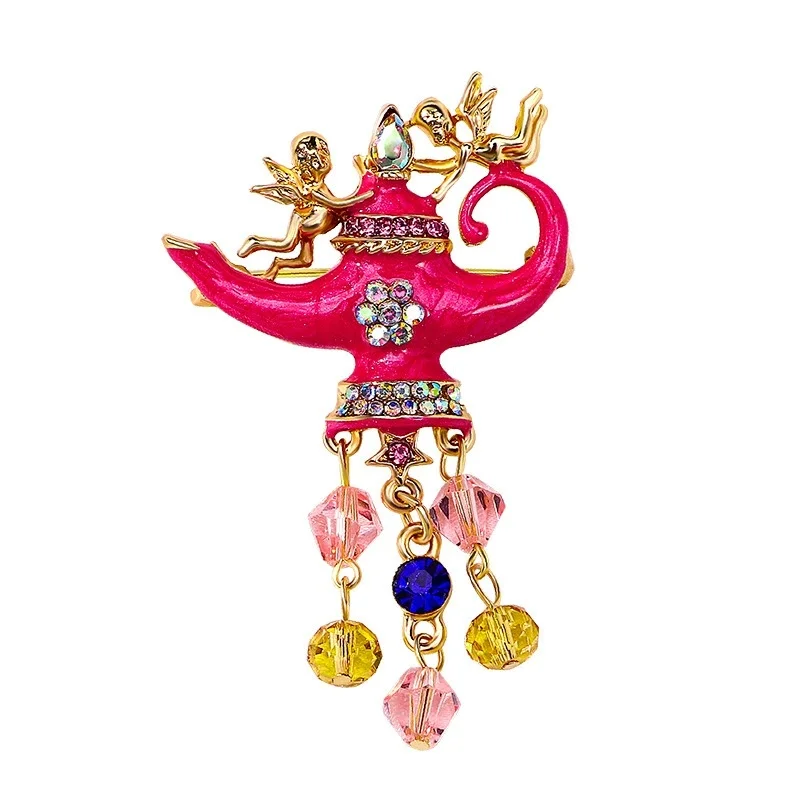 Charming Pink Heart Brooches For Women Vintage Palace Style Love Party Office Brooch Pins Gifts