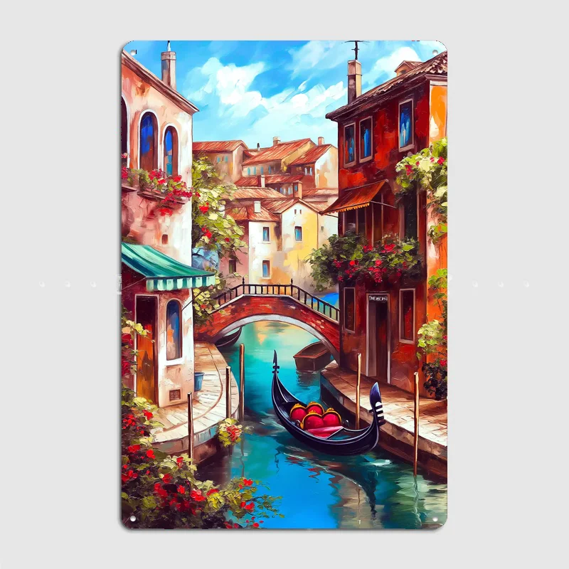 Visit Venice City Scenery Travel Poster Metal Sign Life Wall Custom Bedroom Indoor Home Wall Decor Posters Room Decoration