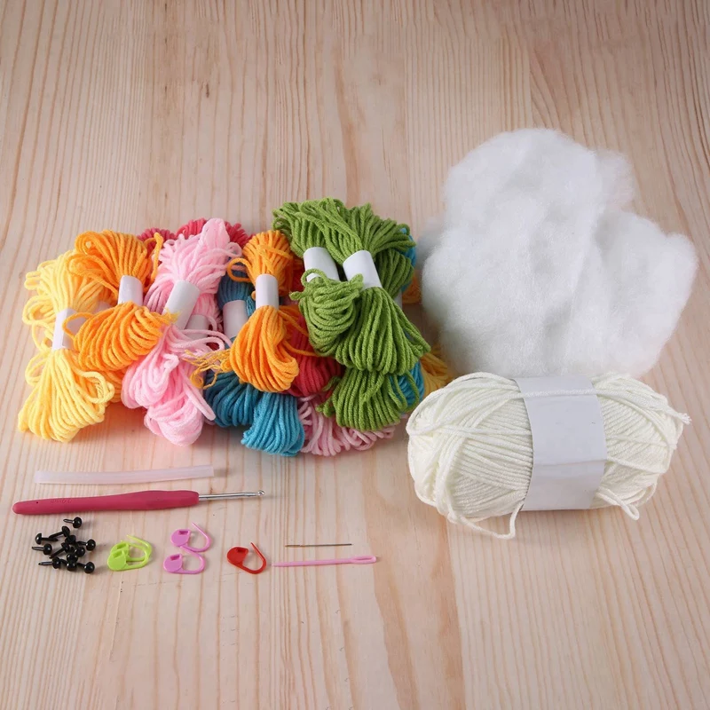 Beginners Crochet Kit Hook Accessories Acrylic Fiber As Shown For Adult Kids With Tutorials Enough Yarns