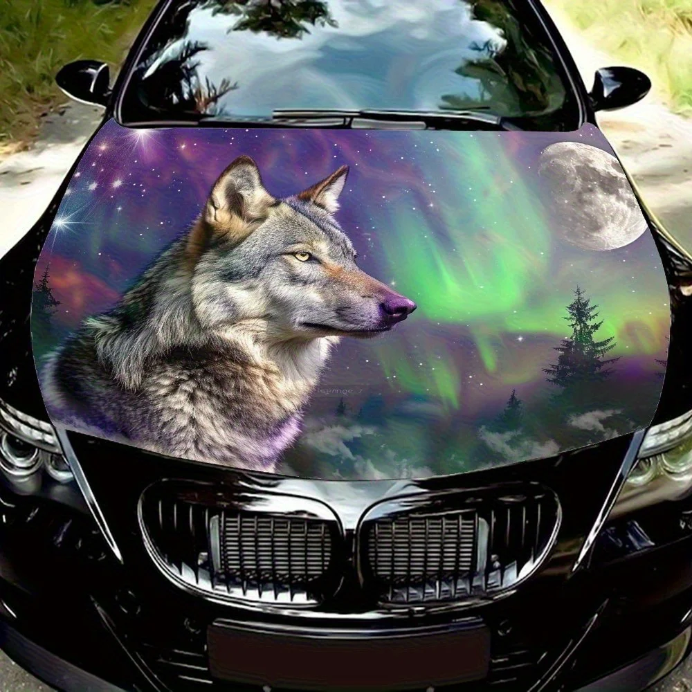 

Aurora And Timberwolves Car Hood Wrap - Fit, Durable Paper Decal For Cars & Trucks, Car Bonnet Sticker|Weatherresistant Wrap,Sel