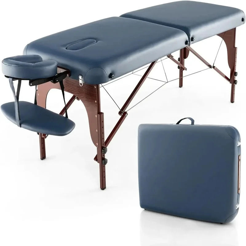 

Portable 84 Inch Folding Massage Table with 9 Adjustable Levels, Carrying Case, Face Cradle, Foldable Design