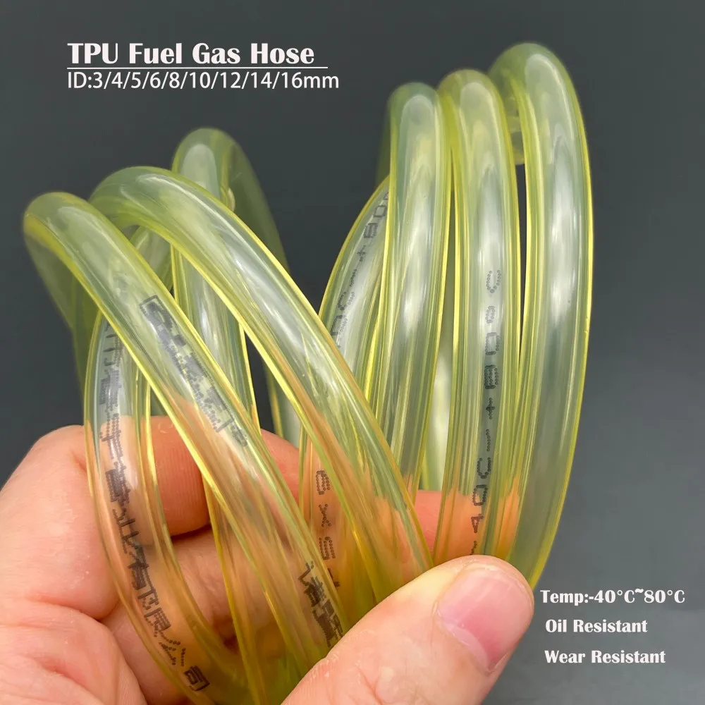 Fuel Gas Hose ID 3/4/5/6/8/10/12/14/16mm TPU Petrol Pipe for Motorcycle Car Oil Resistant Flexible TPU Fuel Hose 1/2/5Meters