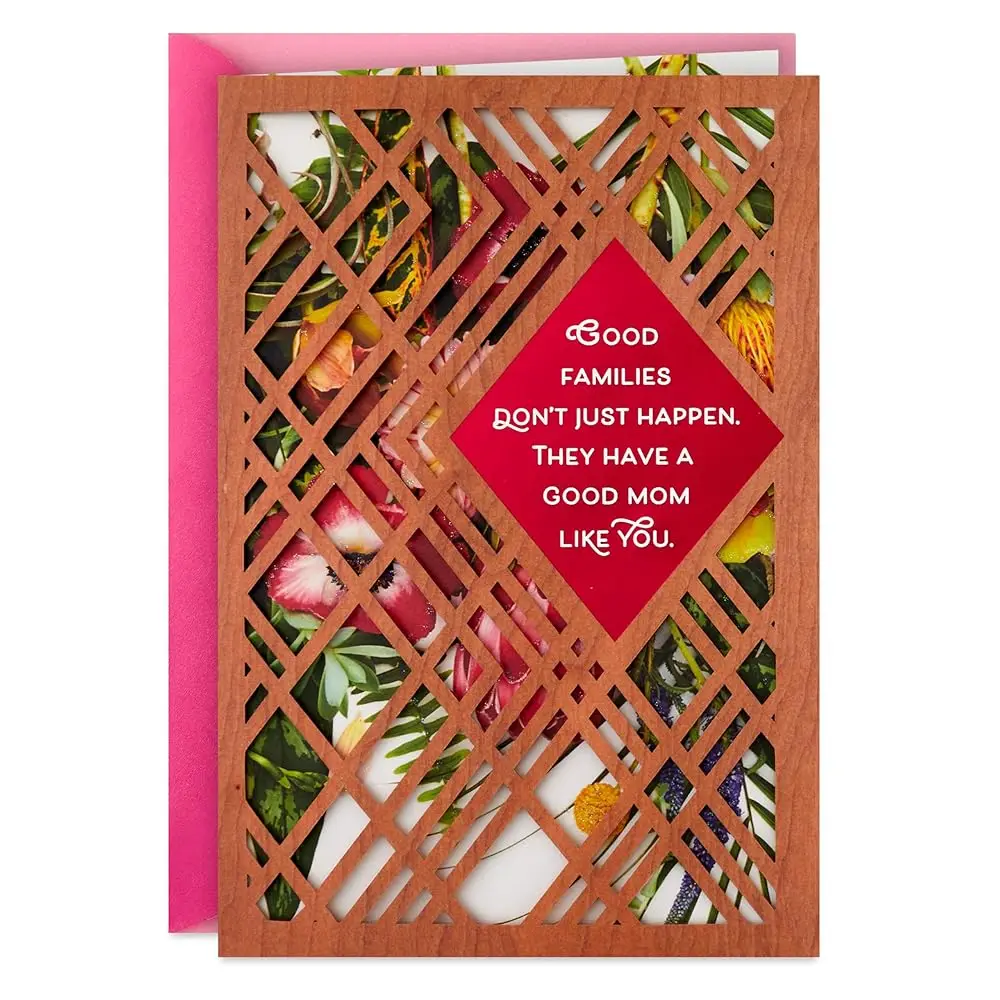 

Открытка ко Дню матери (с деревянными элементами, для мамы, которая любит вас)