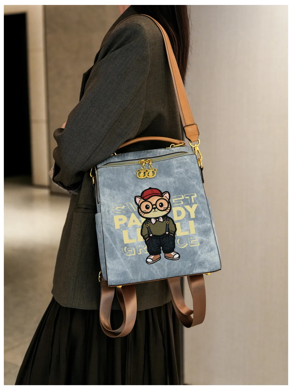 【Gran oferta】Mochila moderna, bolso de hombro para mujer, mochila de gran capacidad con cierre y bolso de mano informal con doble correa para los hombros.