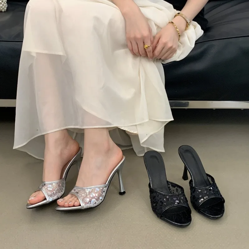 

Women High Heels 2026 Summer New Fashion Slippers Designer Shoes for Women Wedding Shoes Women Banquet Dress Shoes Zapatos Mujer
