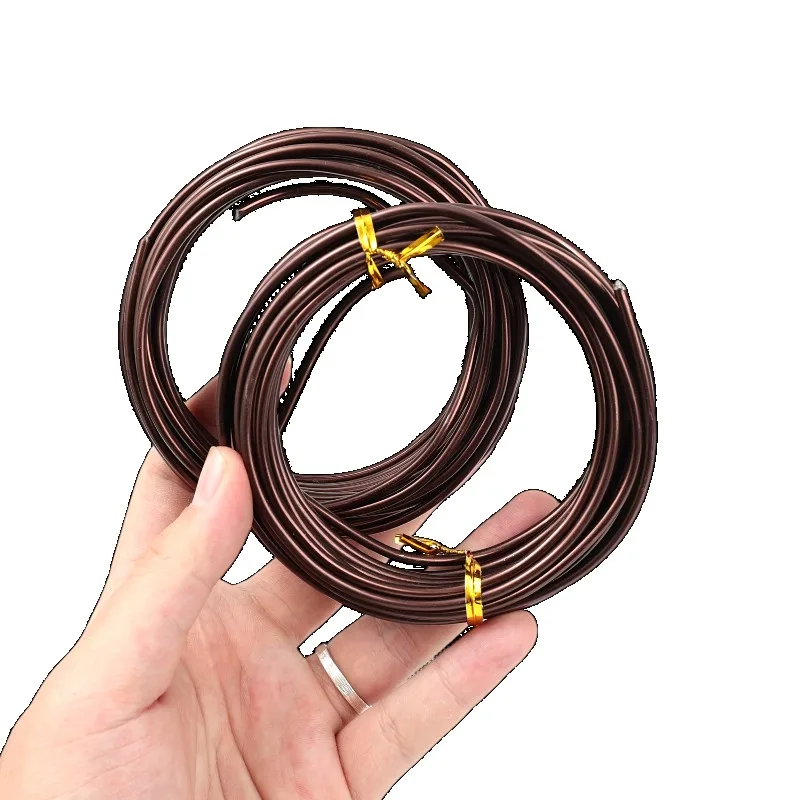 Brown Aluminum Bonsai Wires Plant Support Training Wire Fixing Strings DIY Shape Branches Support Bend/1.0/1.5/2.0/2.5/3.0mm - view 6