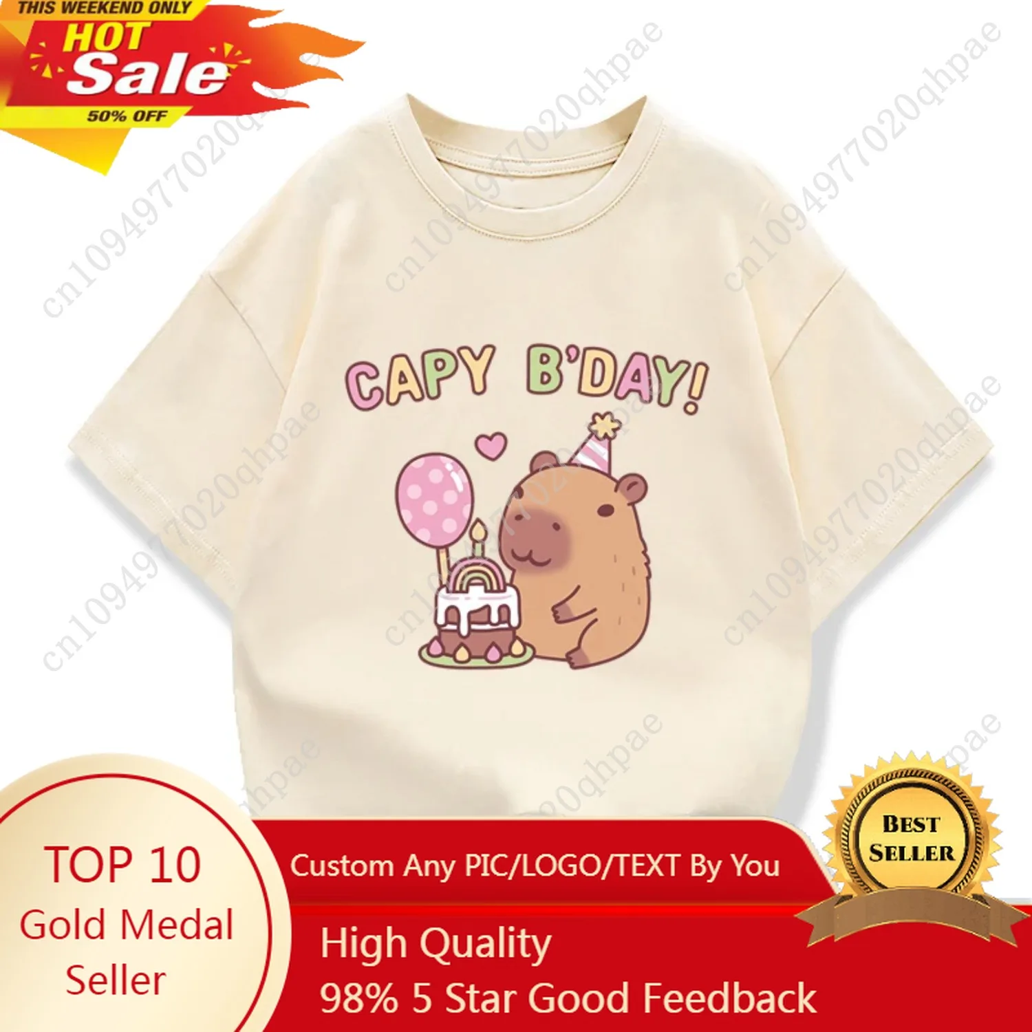 ملابس صيفية للأطفال مع طباعة كابيبارا اللطيفة للأطفال على الطراز الياباني بأكمام قصيرة تي شيرت بتصميم ملابس أعياد الميلاد للأطفال هدايا