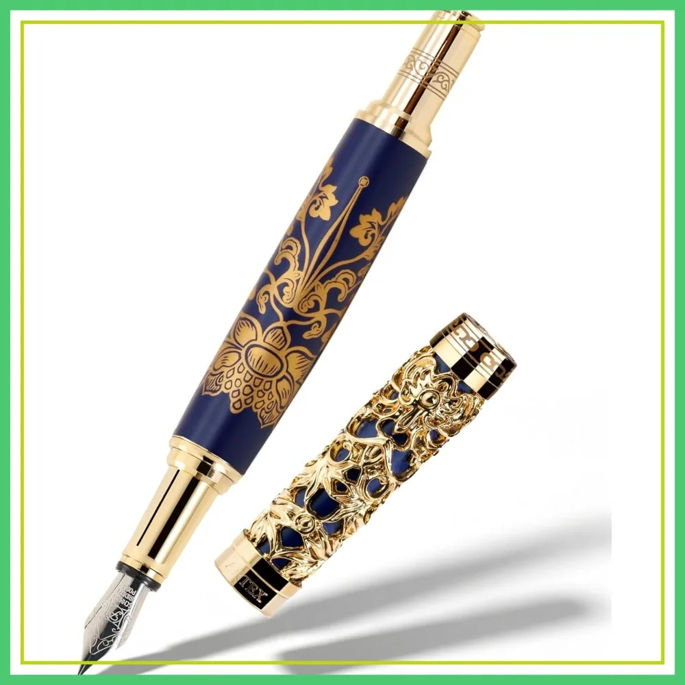 

Luxury Fountain Pen - Museum Art Collections - Timeless Beauty, German SCHMIDT Fine Nib, Solid Metal, Best Gift & Desk Decor