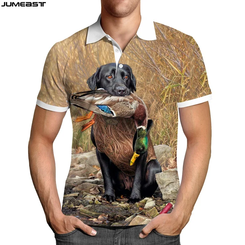 

Jumeast Y2k Men Women 3D Printed Sweatshirt Dog Hunting Hunter Duck Fashion Polo T Shirt Sport Pullover Tops Tees