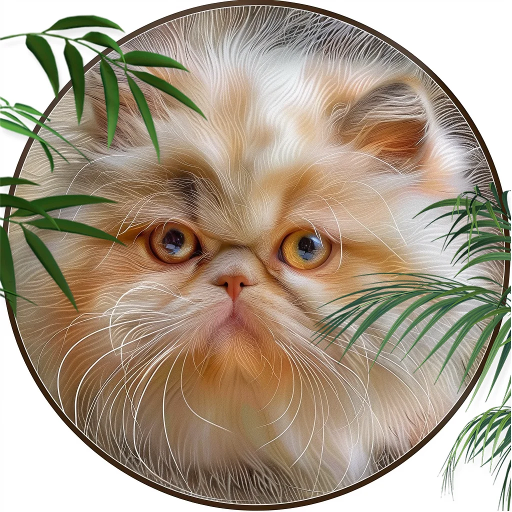 

Pet Ornaments - Customized Circular Aluminum Decorative Paintings of Persian Cats, Perfect Christmas and Halloween Gifts