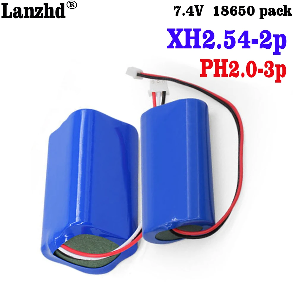 2S1P 2S2P 18650 battery pack 7.4V 18650 batteries 6000mAh with XH2.54 PH2.0 Protection For flashlight miner\'s lamp Recorder