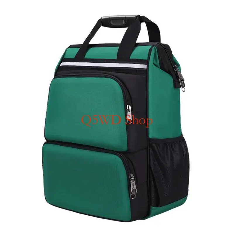 Q5WD Large Capacity Tool Bag Waterproof Oxfords Cloth Tool Backpack