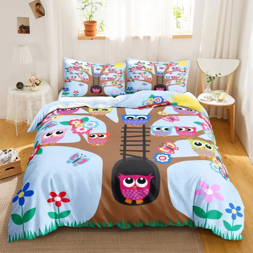 

Cartoon Owl 3D Wildlife Comfortable Duvet Quilt Cover Pillowcase Bedding Set Children Bedroom Decoration Home Textile