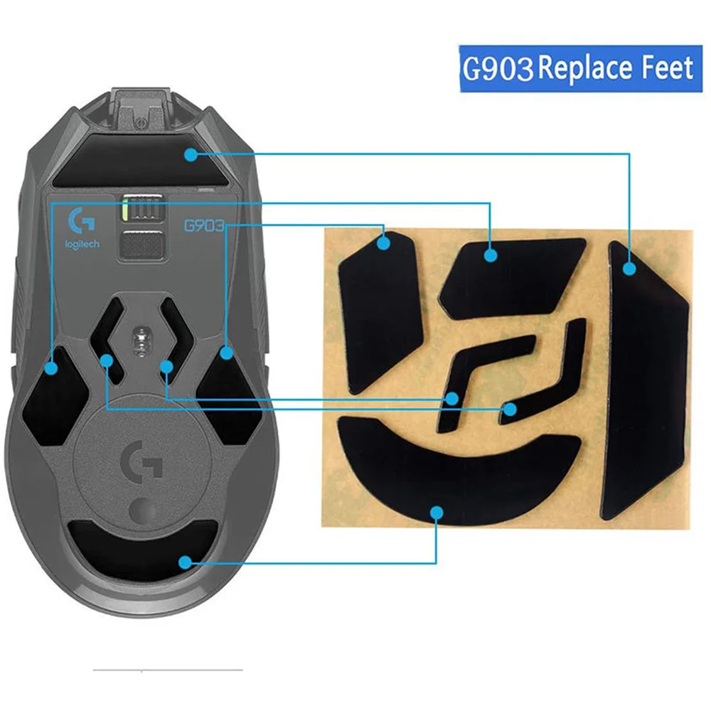 2ชุดเปลี่ยน Mouse Skatez Mice Feet สติกเกอร์สำหรับ G900 G903แผ่น