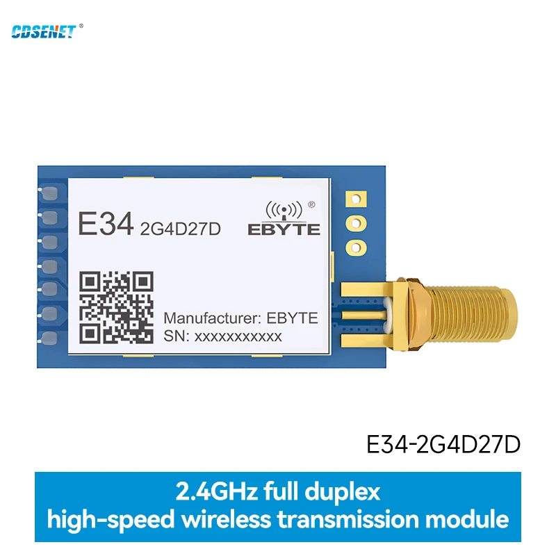 nRF24L01+ 2.4GHz Full Duplex High Speed Transmission 27dBm 5KM CDSENET E34-2G4D27D GFSK TTL Wireless Transceiver and Receiver