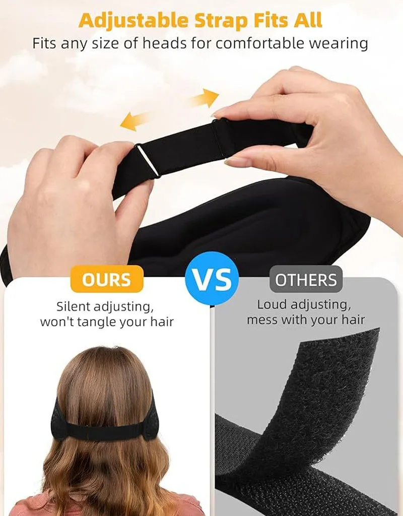 Bluetooth Sleeping Headphones 3D Eye Mask Travel Music Play Soft Elastic Breathable Stereo Music Earphones with HD Microphone