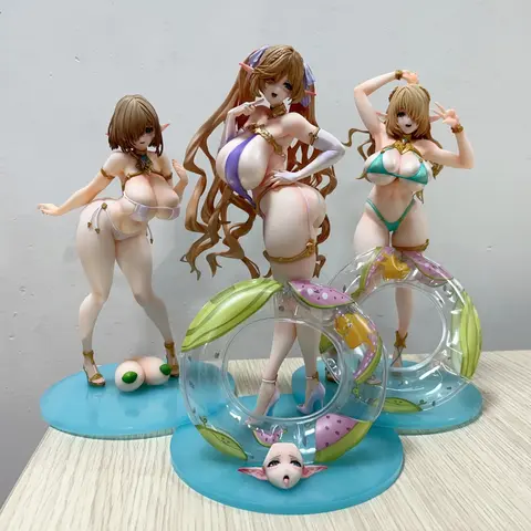 25CM Vertex Elf Village 8t 5rd Kukuru Cecil Mama Tiana Bathing Suit Bunny girl figure PVC Anime Model Action Adult Dolll toy gift