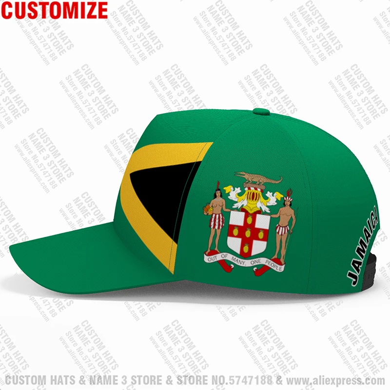 Jamaica Baseball Caps Free 3d Custom Made Name Number Team Logo Jm Hats Jam Country Travel Jamaican Nation Flag College Headgear