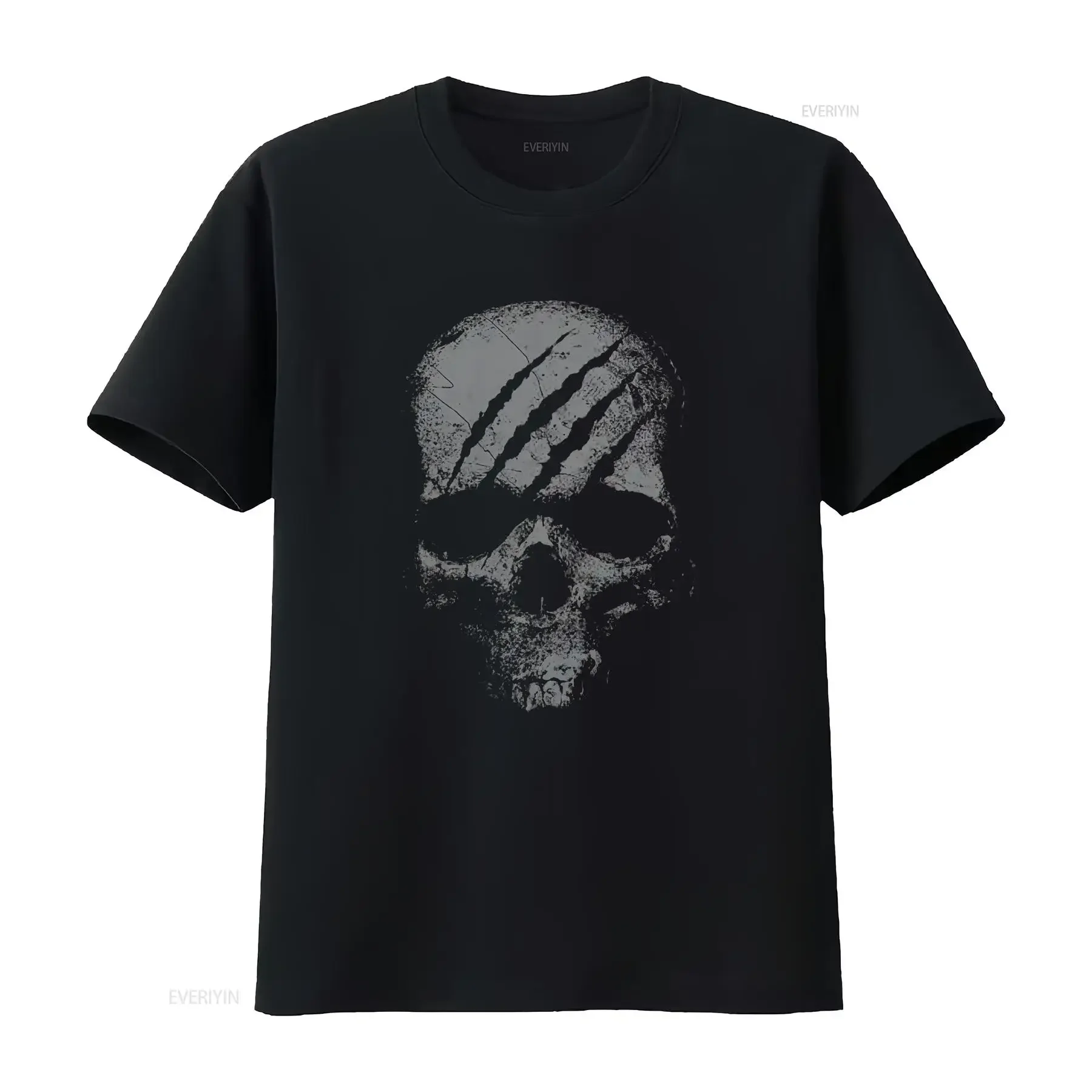 Mens Skull Skeleton Print Fashion T Shirt vintage Washed Unisex Casual Comfortable Top For Everyday Wear Soft Stretched
