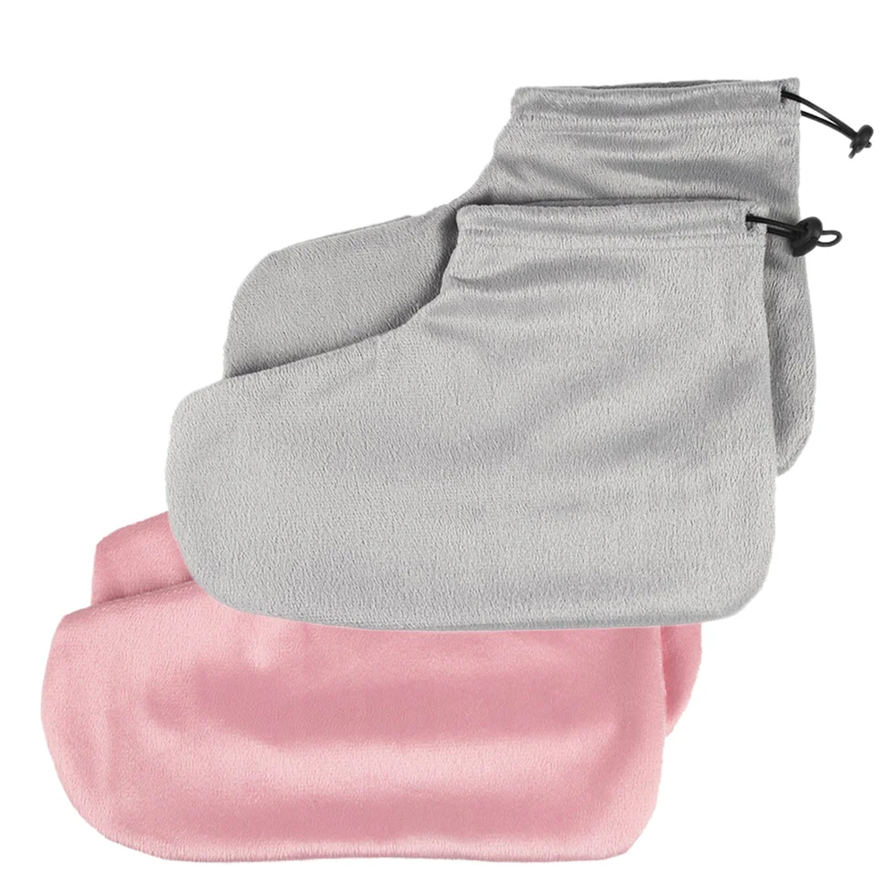 2 Pair Moisturizing Foot Cover Heat-retainting Cotton Strap Boots Pink Thermal Insulation