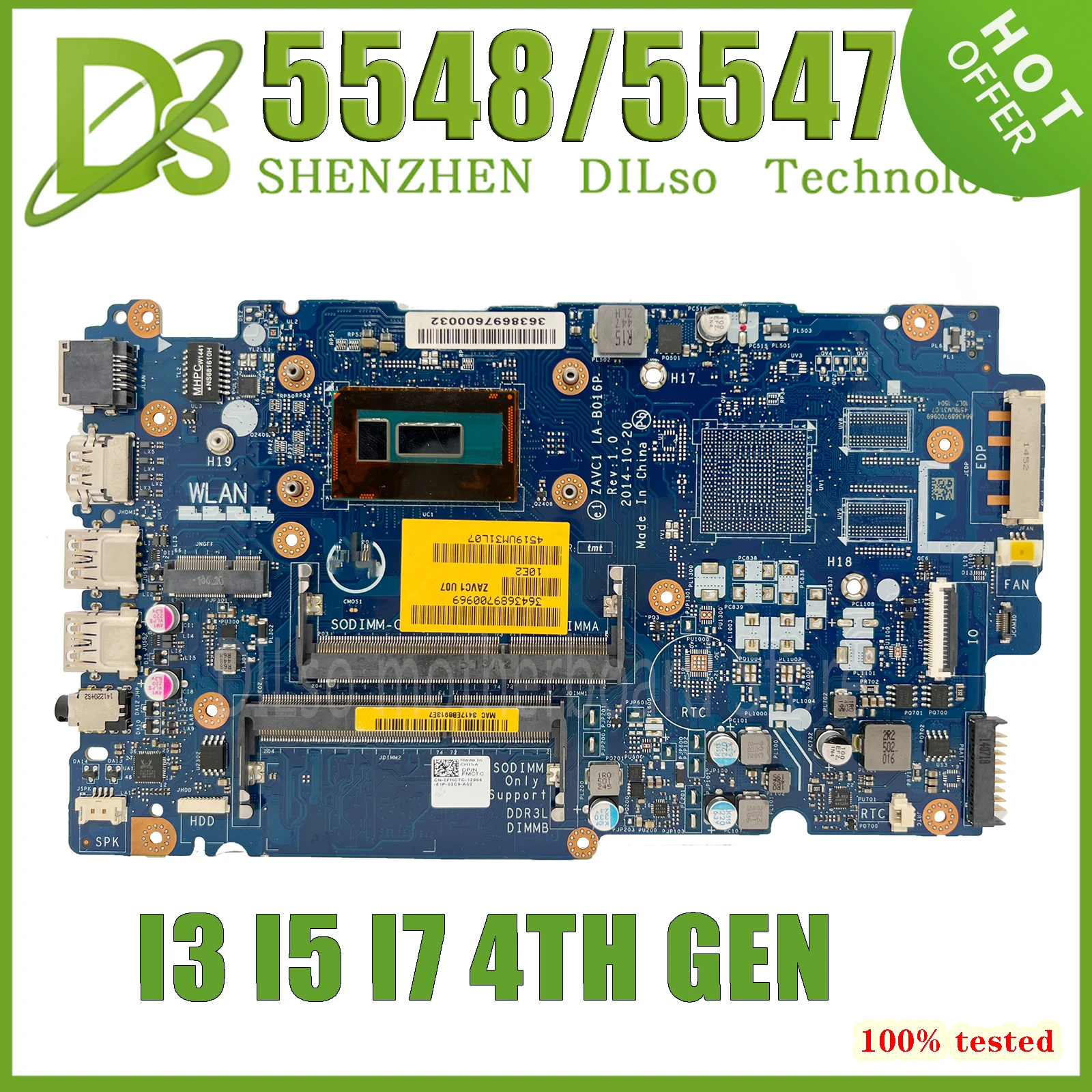 

LA-B012P LA-B016P REV:1.0 MAINboard For Dell Inspiron 5447 5547 5548 5442 5543 5542 Laptop Motherboard I3 I5 I7