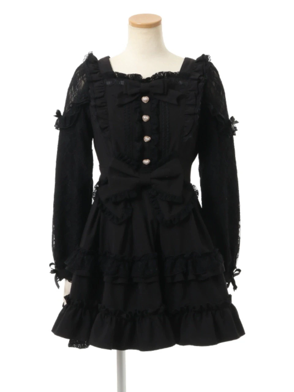 Japanse Stijl Liz In Massa Geproduceerde Kanten Strapless Lange Mouw Strik Lolita Jurk Lente Zomer Meisje Dames Lint Cakelaag Jurk