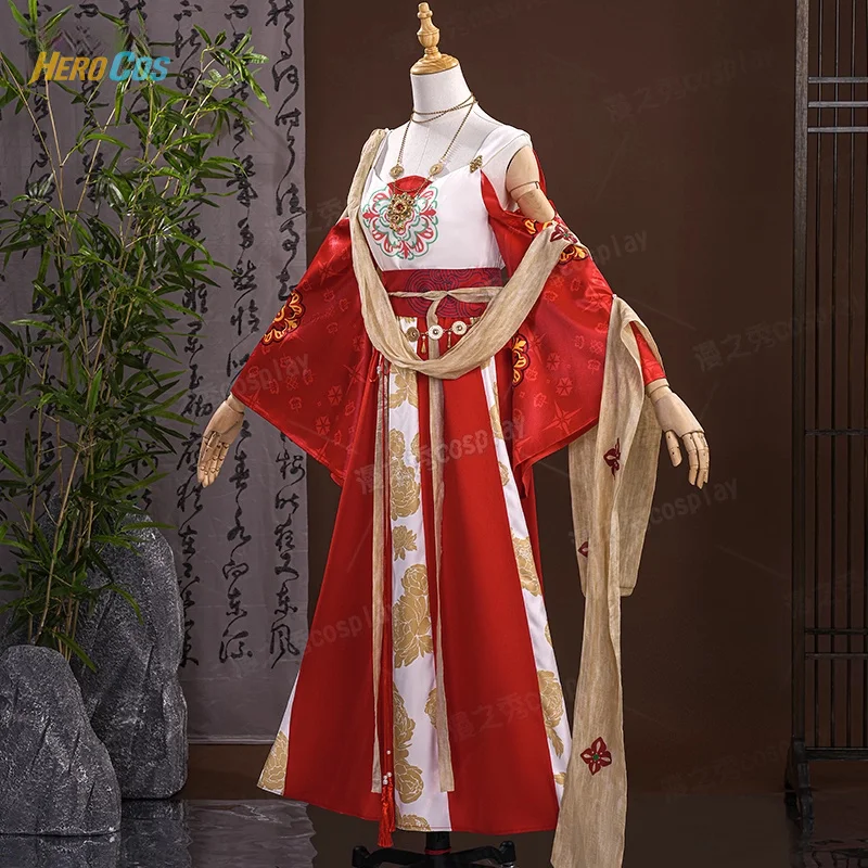 HERO Cos Where Winds Meet Miracle Xiuxiu Cosplay Costume Anime Dress Necklace Earrings Hairpin Halloween Party for Women - view 2