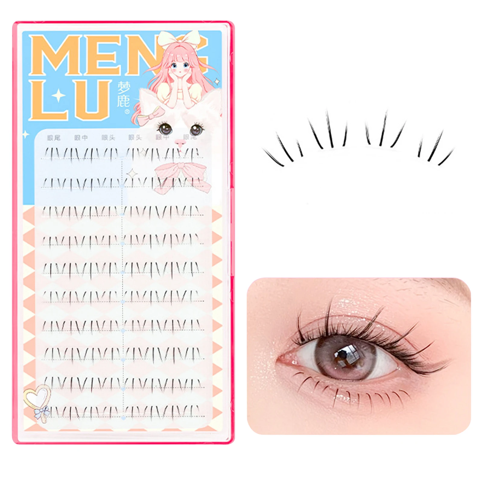 Gefälschte untere Wimpernverlängerung, leichtes Fell, falsche Wimpern, Make-up-Werkzeuge für Mädchen, Kostümparty, Schönheit, Blogger, Cosplay – Detail 7
