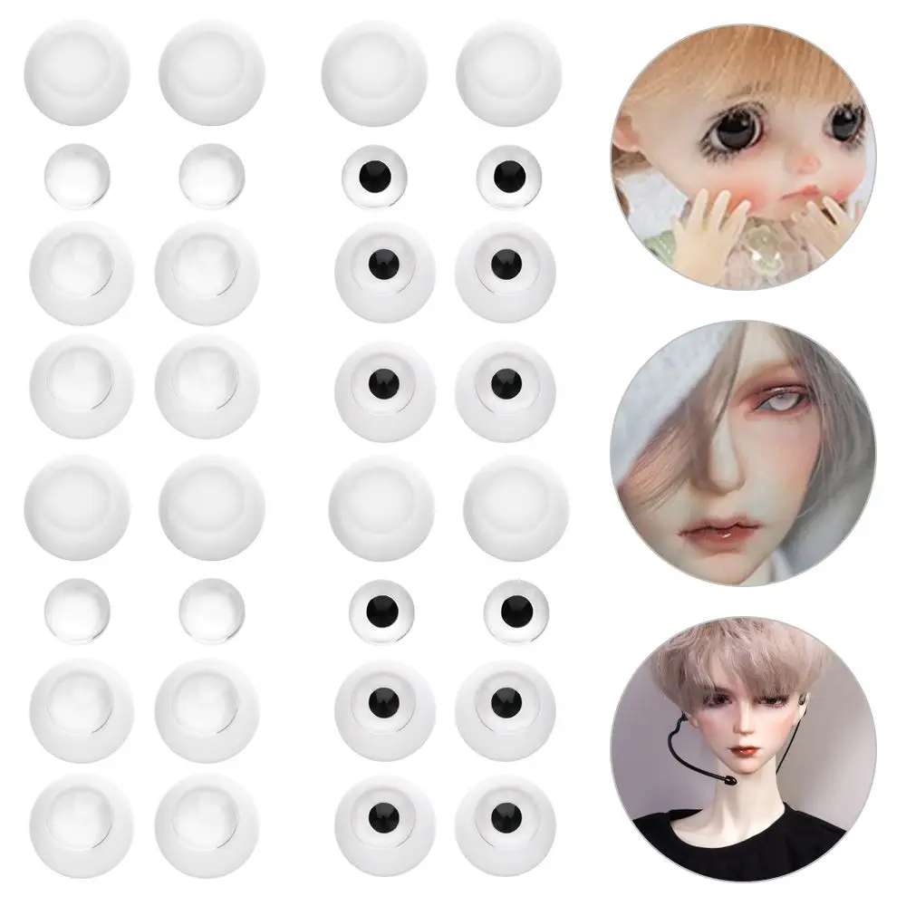 1 Set Half Round Acrylic Doll Eyes 8mm/10mm/12mm/14mm/16mm/18mm/20mm/22mm/24mm/26mm Eyeball Dolls Accessories Acrylic Doll Eyes