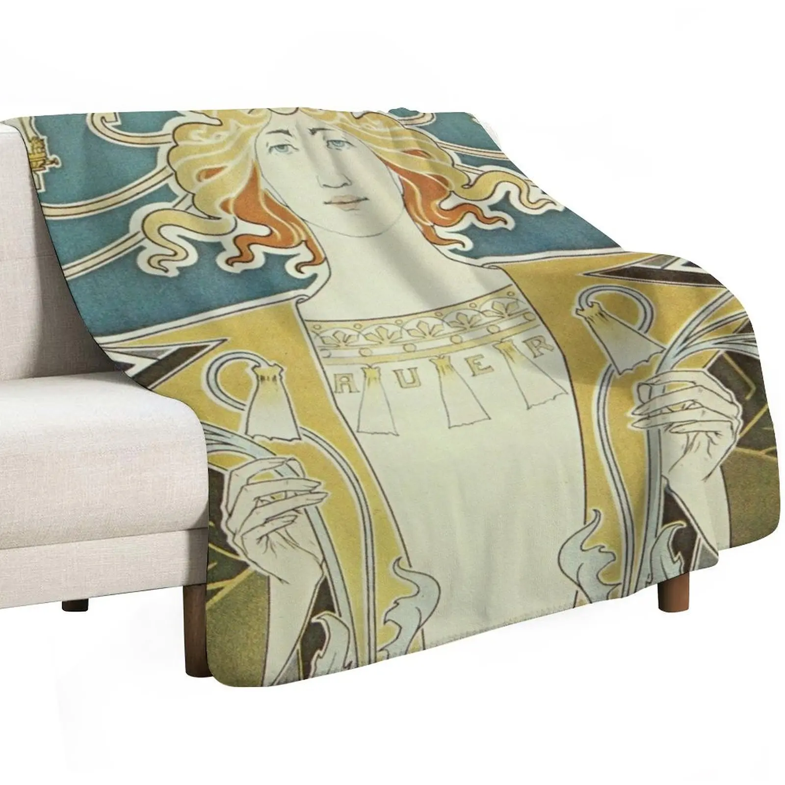 Bec Auer by Henri Privat Livemont - Vintage Art Throw Blanket for sofa christmas gifts Travel Soft Blankets