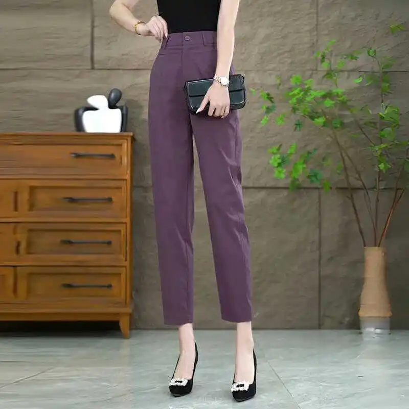 

Harem Pants High Waist Thin Women's Sickle Pants Small High-End Figure Flattering Casual Ankle-Length Pants