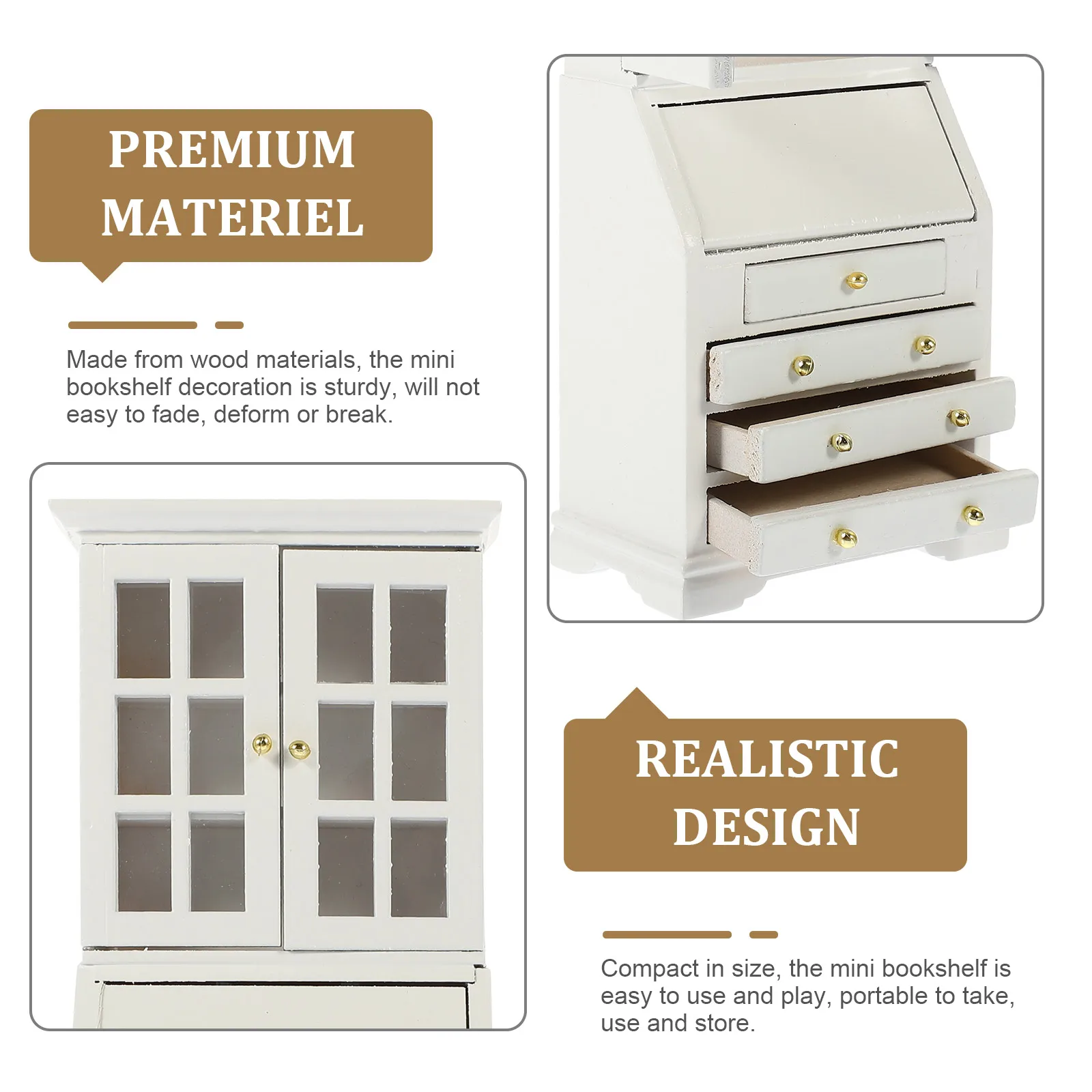 ミニ模擬本棚デスク収納キャビネットハウス家具ドールハウスおもちゃおもちゃ