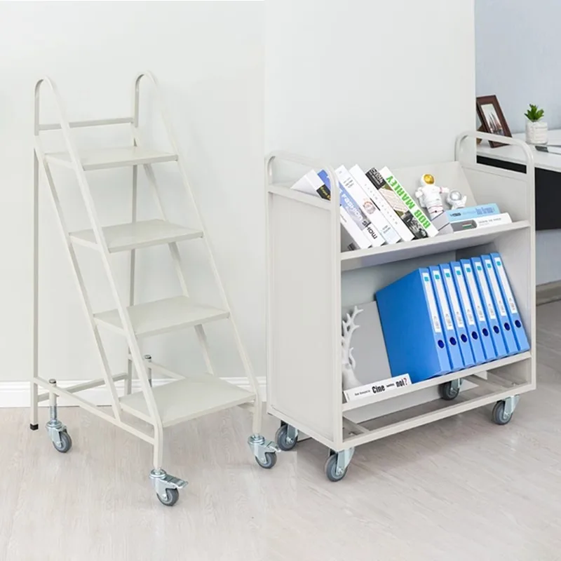 Library book cart Archives dedicated two-story flat three-story trolley two-step book ladder