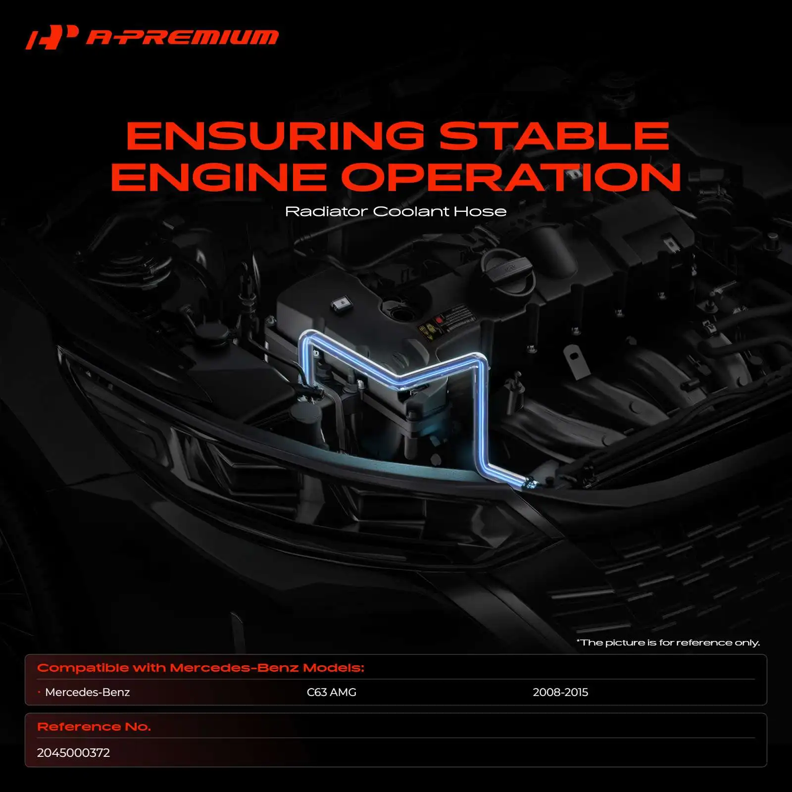 A-Premium Engine Coolant Overflow Hose for Mercedes-Benz C63 AMG 2008-2015
