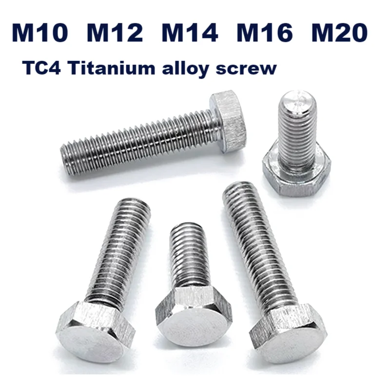 

M10 M12 M14 M16 M20 TC4 Titanium alloy Outer hexagonal screw,Gr5 screws, GB5783 Bolt