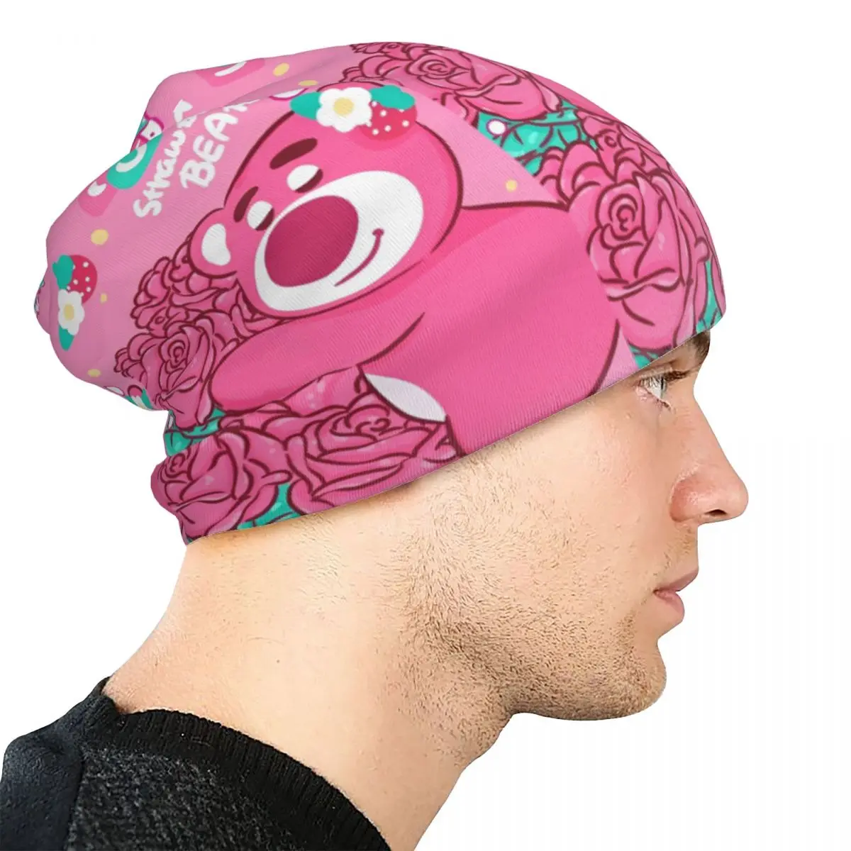 かわいいかわいいイチゴクマスカリービーニー帽子漫画おもちゃロッツォ夏男性女性ストリートキャップ暖かいデュアルユースボンネット帽子