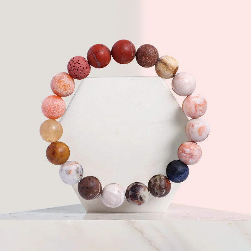 Universum Raum Planeten Armband Natürliche Achat Stein Sonnensystem Perlen Armbänder für Männer Frauen Schmuck Yoga Chakra Galaxy Armreif