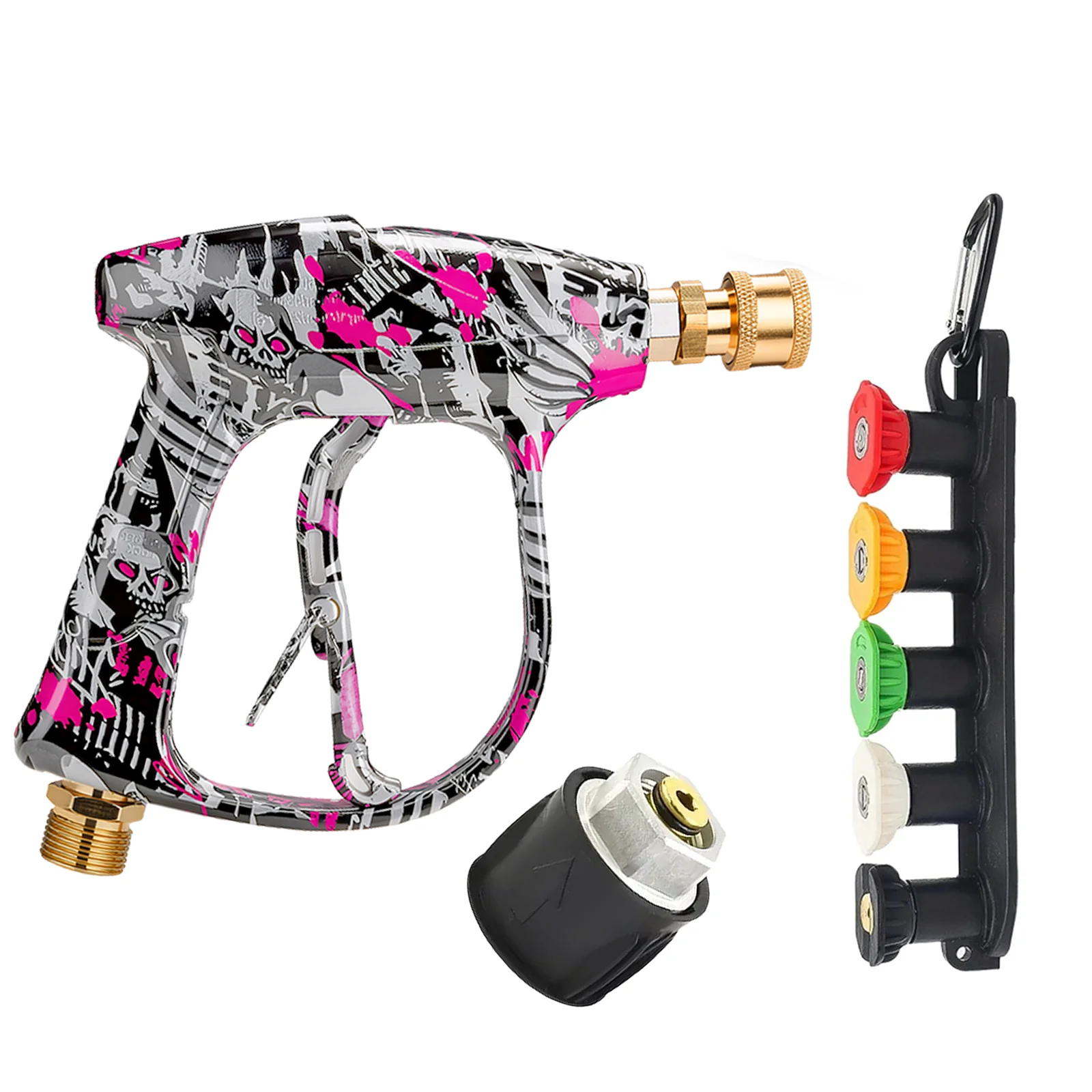 2026 New Painted High Pressure Washer Gun, Equipped With Spray Nozzles, Non-Slip Base and Karcher Adapter, All-In-One Kit