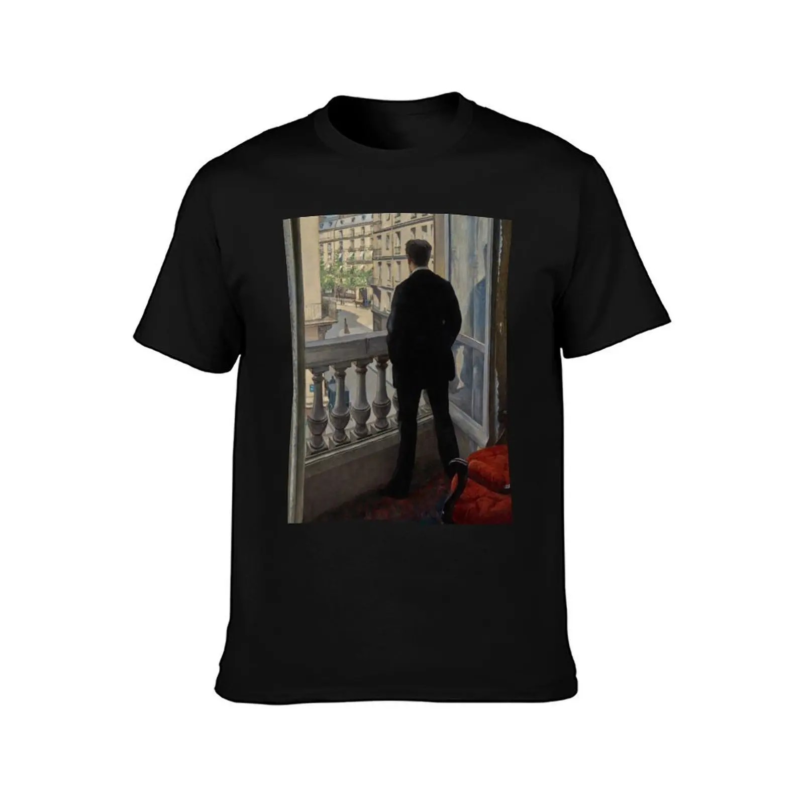 Young Man at His Window - Gustave Caillebotte T-Shirt cute tops anime t shirts sweat shirts, men